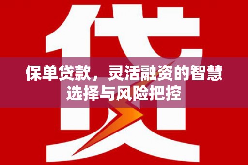 杭州保单贷款，灵活融资的智慧选择与风险把控