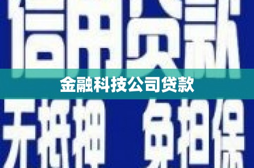 杭州金融科技公司贷款