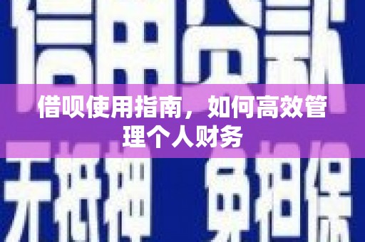 杭州借呗使用指南，如何高效管理个人财务