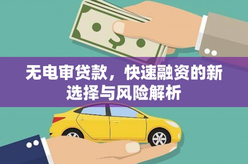 杭州无电审贷款，快速融资的新选择与风险解析
