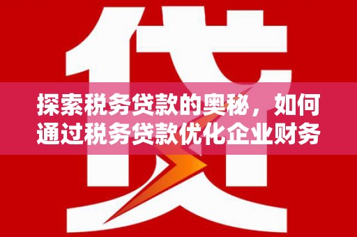 杭州探索税务贷款的奥秘，如何通过税务贷款优化企业财务