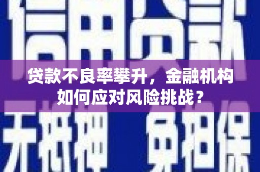 杭州贷款不良率攀升，金融机构如何应对风险挑战？