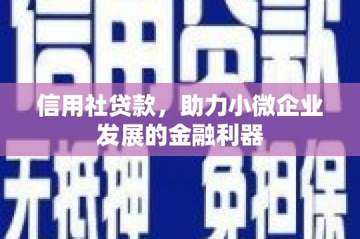 杭州信用社贷款，助力小微企业发展的金融利器